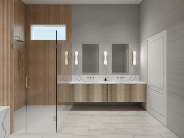 a bathroom with a bathtub and a sink