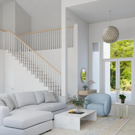 a view of a livingroom with wooden floor and windows