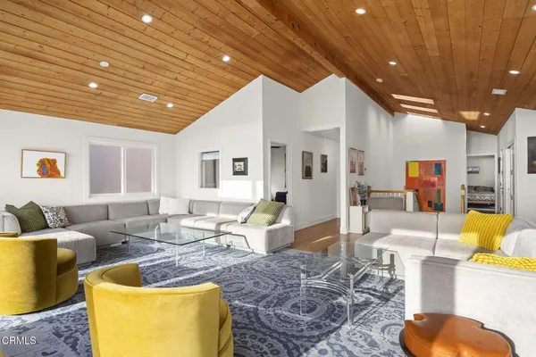 a living room with furniture