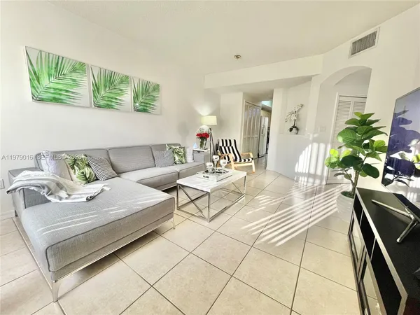 a living room with furniture