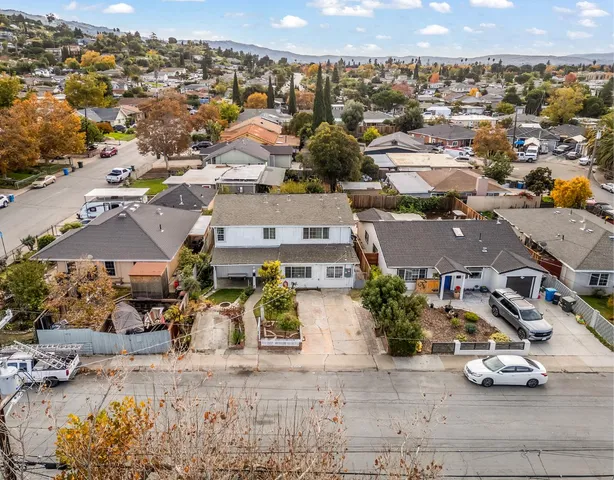 an aerial view of a house