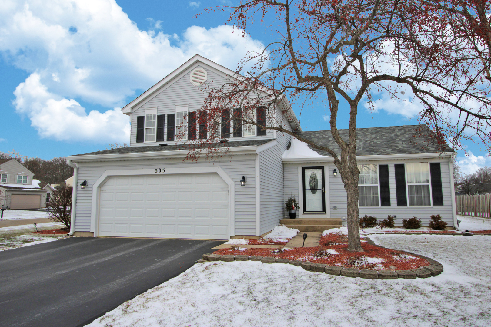 a front view of a house with entertaining space