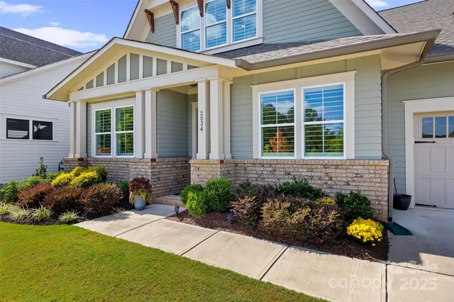 a front view of a house having patio