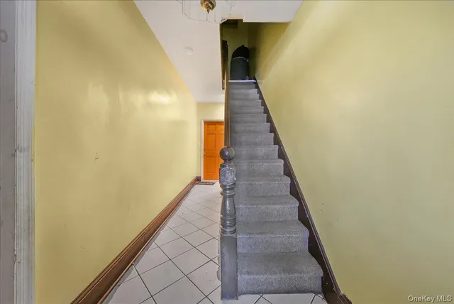 a view of stairs and hall