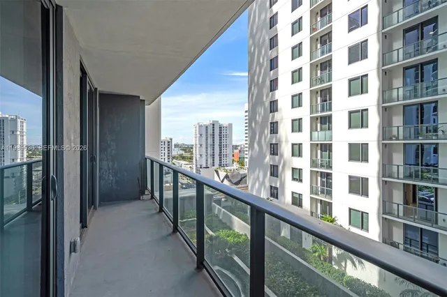 a view of city from balcony