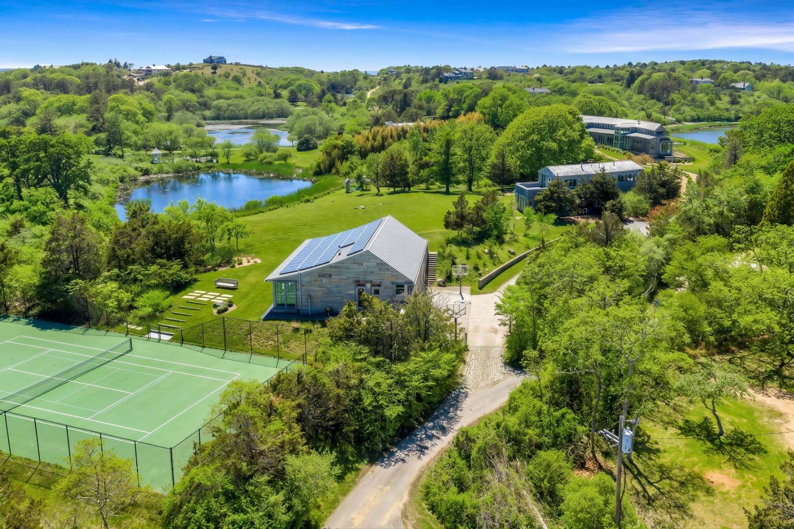 18 Point Inner Way Chilmark, MA 02535 - Photo 6 of 65 Barn with 6 Car Garage and Gym. Tennis Court