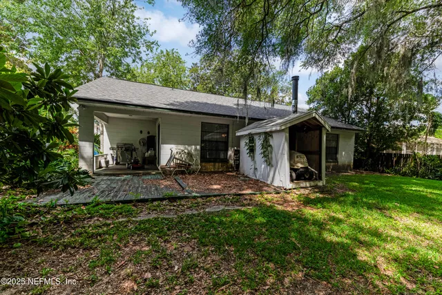 a view of a city with an outdoor space