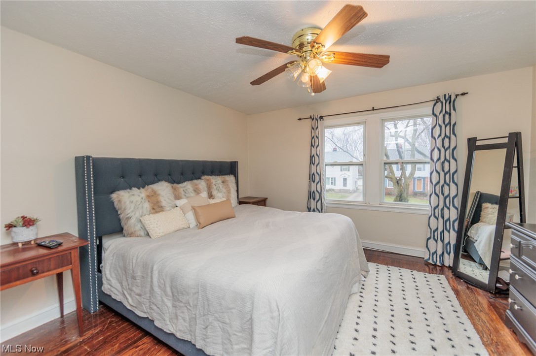 2199 Cranston Road Cleveland, OH 44118 - Photo 22 of 40 Bedroom with dark hardwood / wood-style floors and ceiling fan