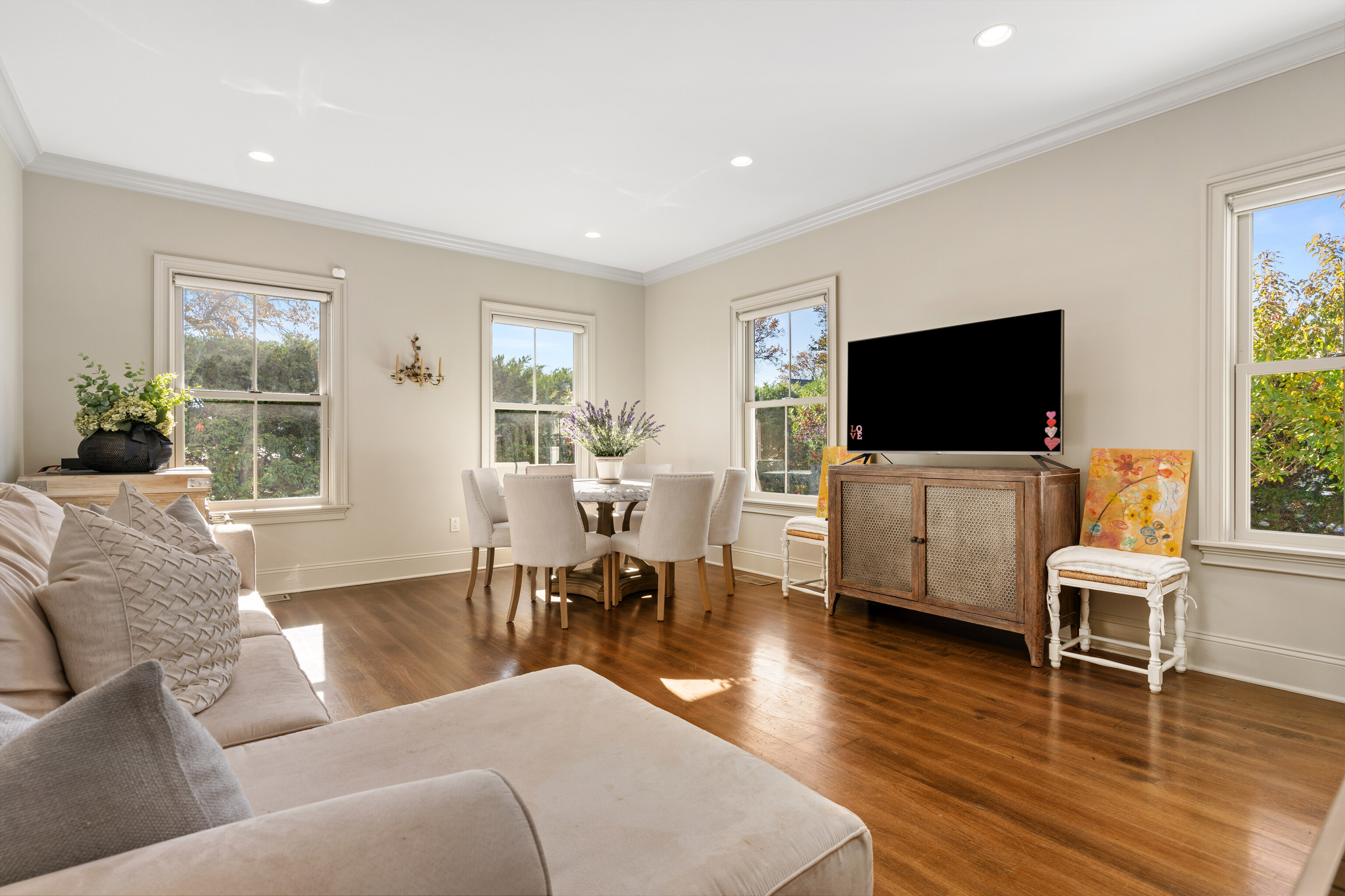 75 Saddle Rock Road Stamford, CT 06902 - Photo 12 of 40 a living room with furniture and a flat screen tv
