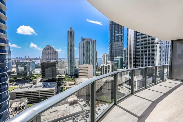 a city view from the balcony
