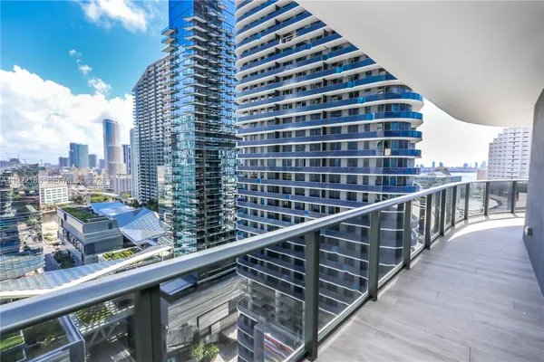 a view of balcony with city view