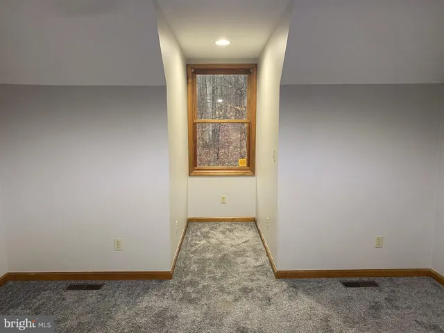 an empty room with closet