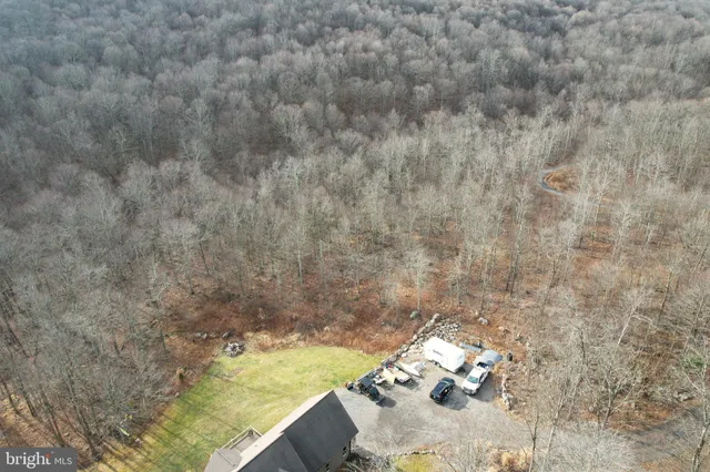 a view of a field of grass and mountain