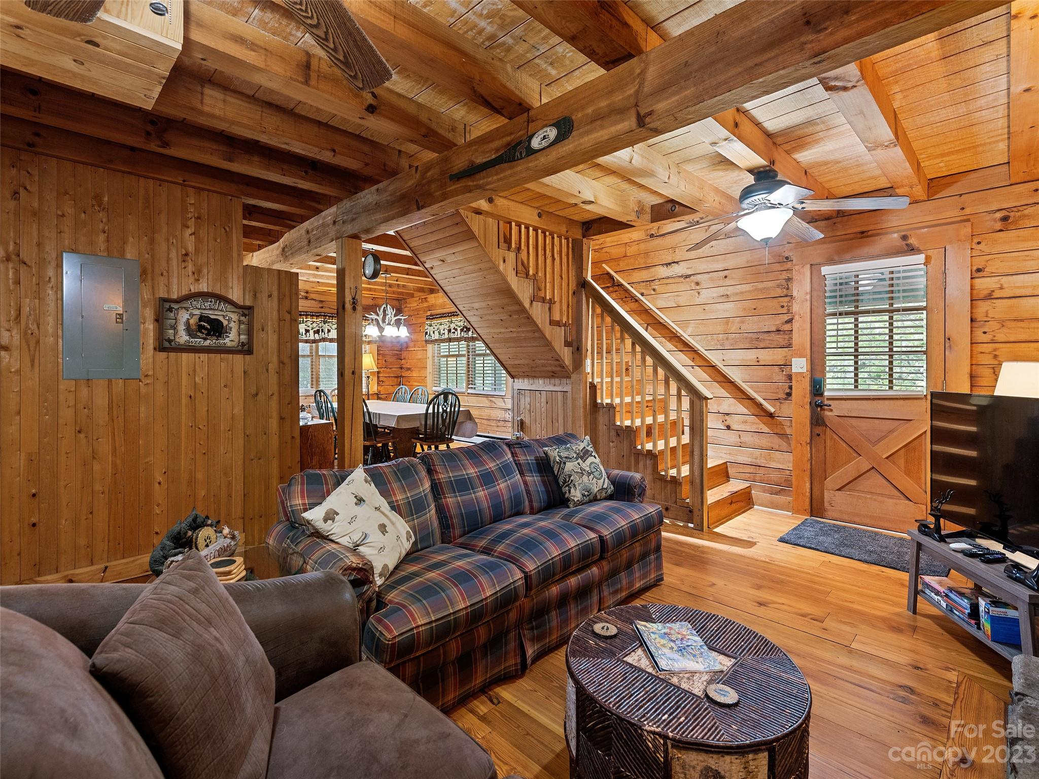 81 Railroad Grade Road Maggie Valley, NC 28751 - Photo 7 of 38 a living room with furniture and a flat screen tv