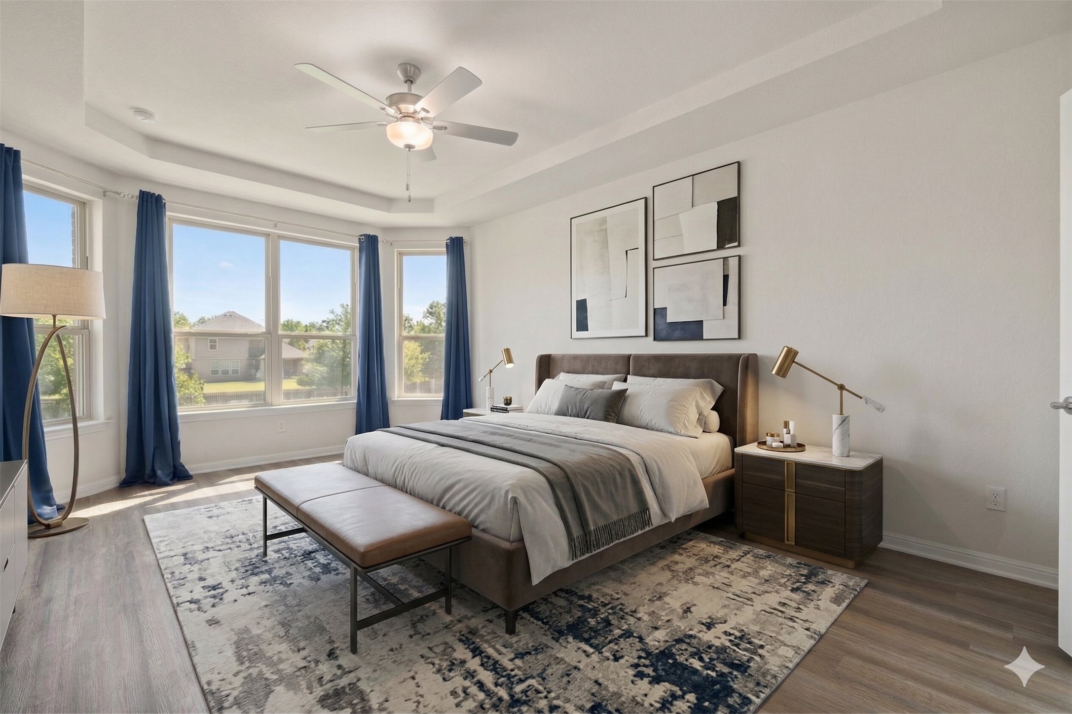604 Spindrift Lane Leander, TX 78641 - Photo 4 of 32 a spacious bedroom with a bed a window and a chandelier
