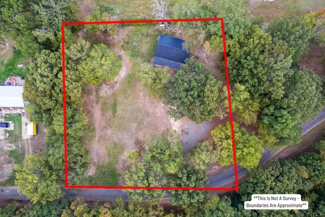 an aerial view of a house