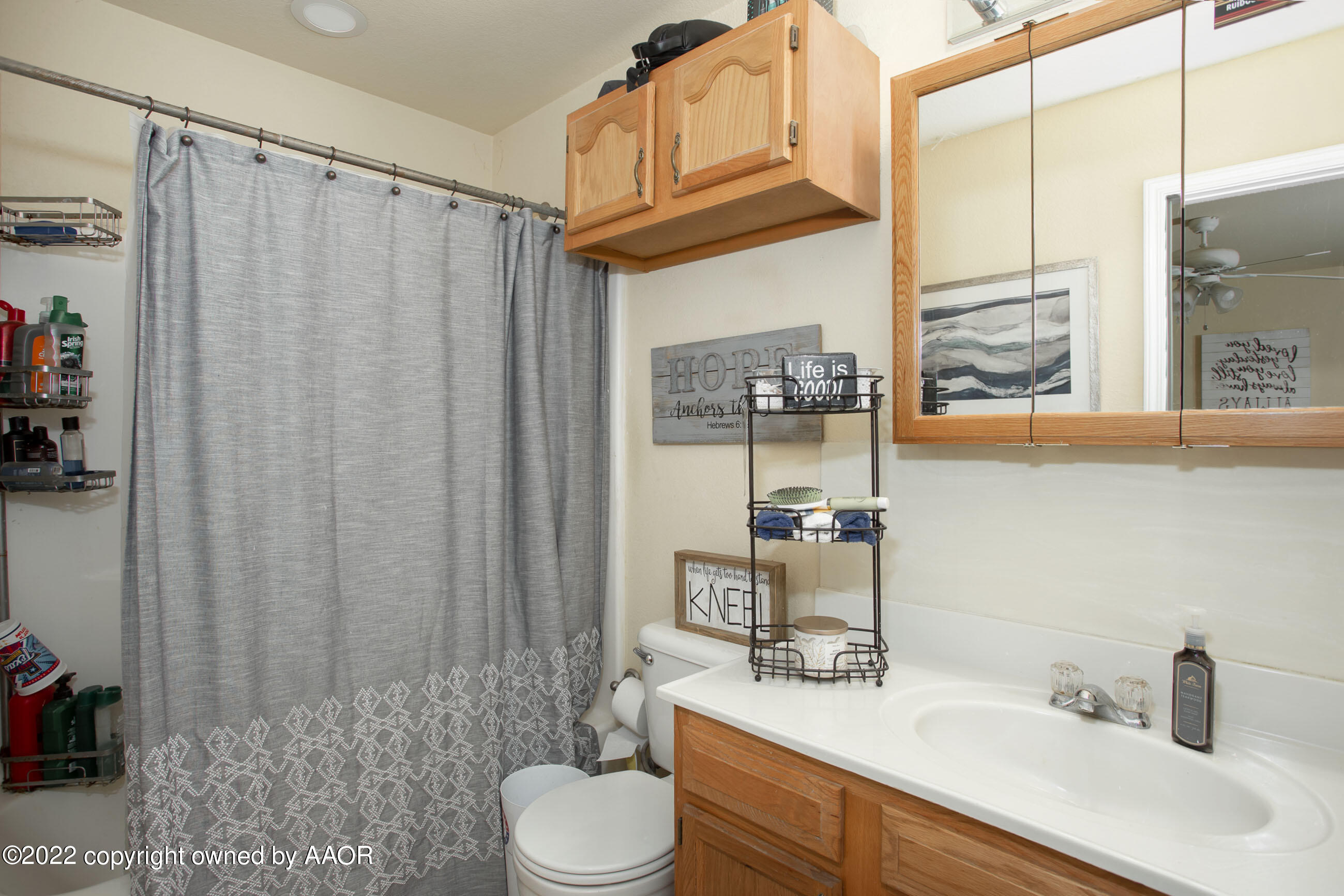 2601 Eagle Point Drive Amarillo, TX 79103 - Photo 13 of 23 a bathroom with a sink a toilet and shower