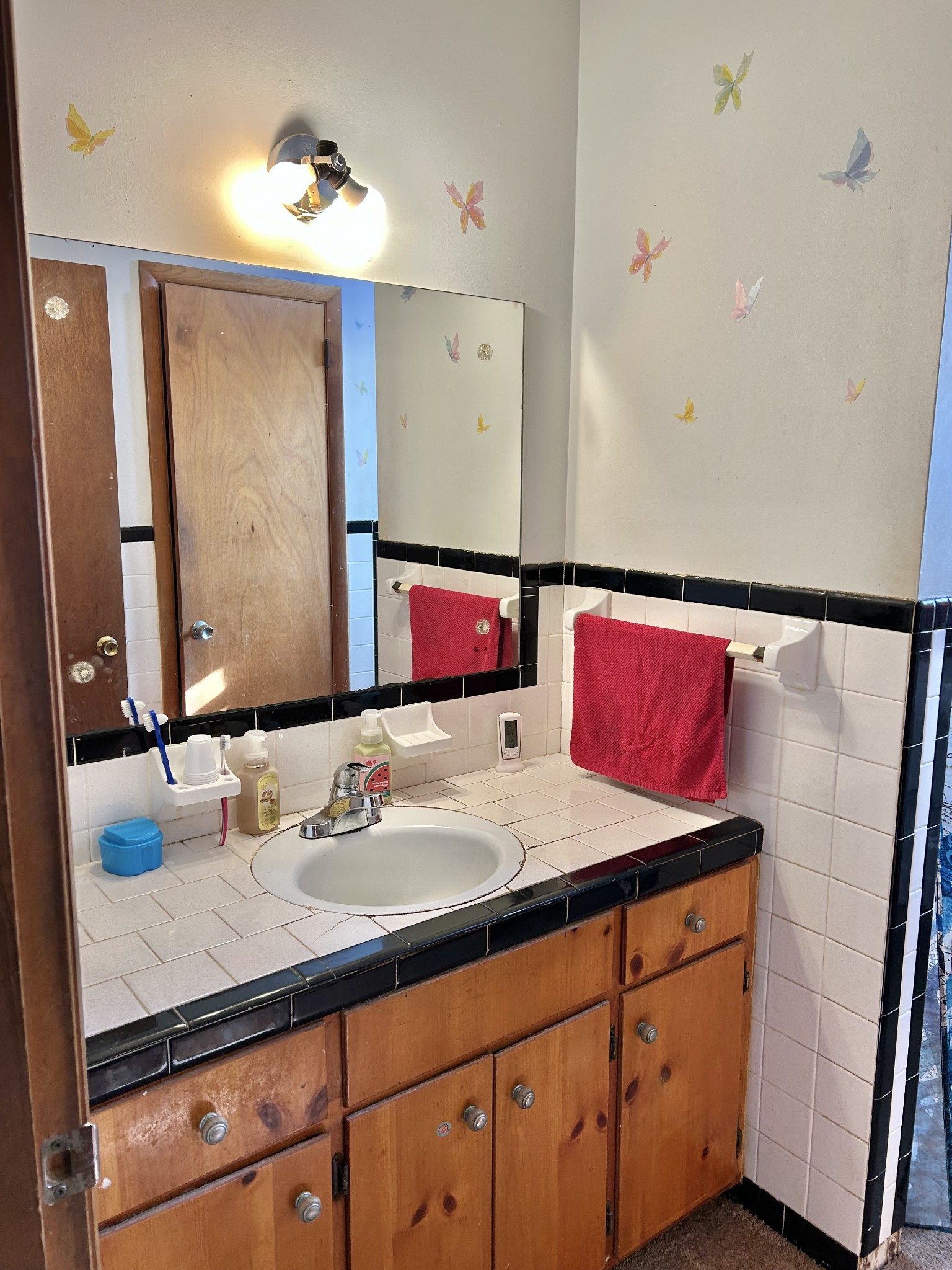 1110 Pomroy Road Manchester, TN 37355 - Photo 35 of 55 a bathroom with a sink and a mirror