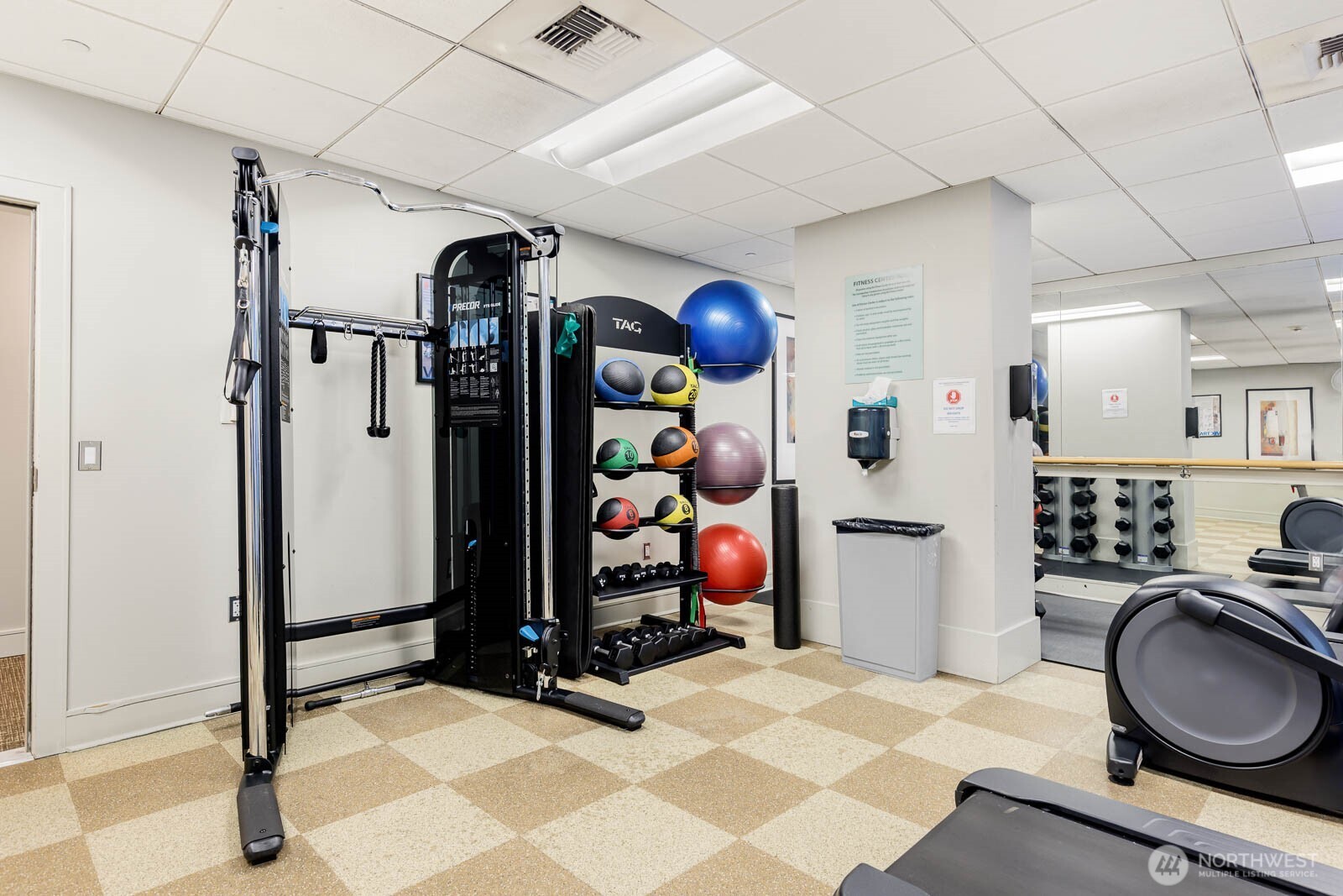 819 Virginia Street, Unit 3303 Seattle, WA 98101 - Photo 21 of 29 a view of a room with gym equipment
