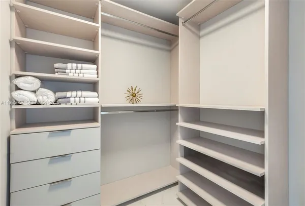 a close view of closet