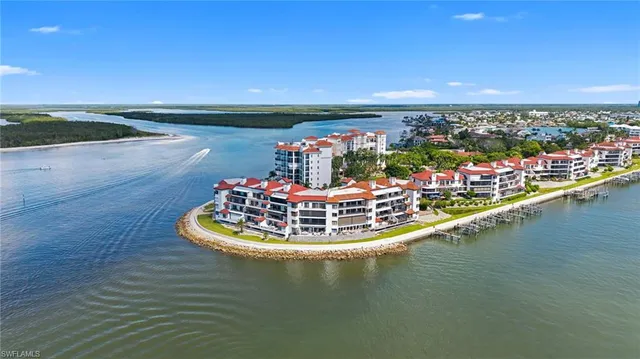 a view of a lake with a nearby beach