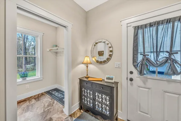 a front view of a house with entryway