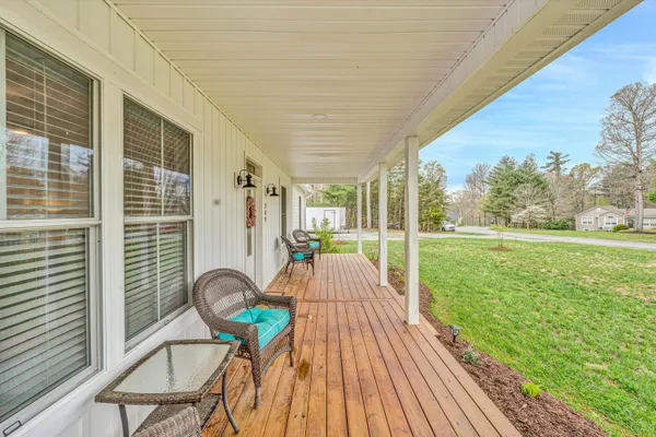 a view of swimming pool from a balcony