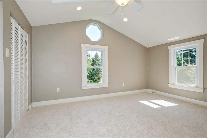 102 Franklin Road South Mars, PA 16046 - Photo 21 of 25 Master bedroom with vaulted ceiling and ceiling fan