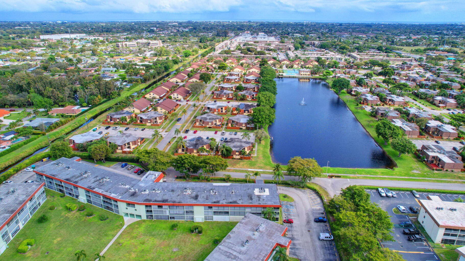 an aerial view of a city