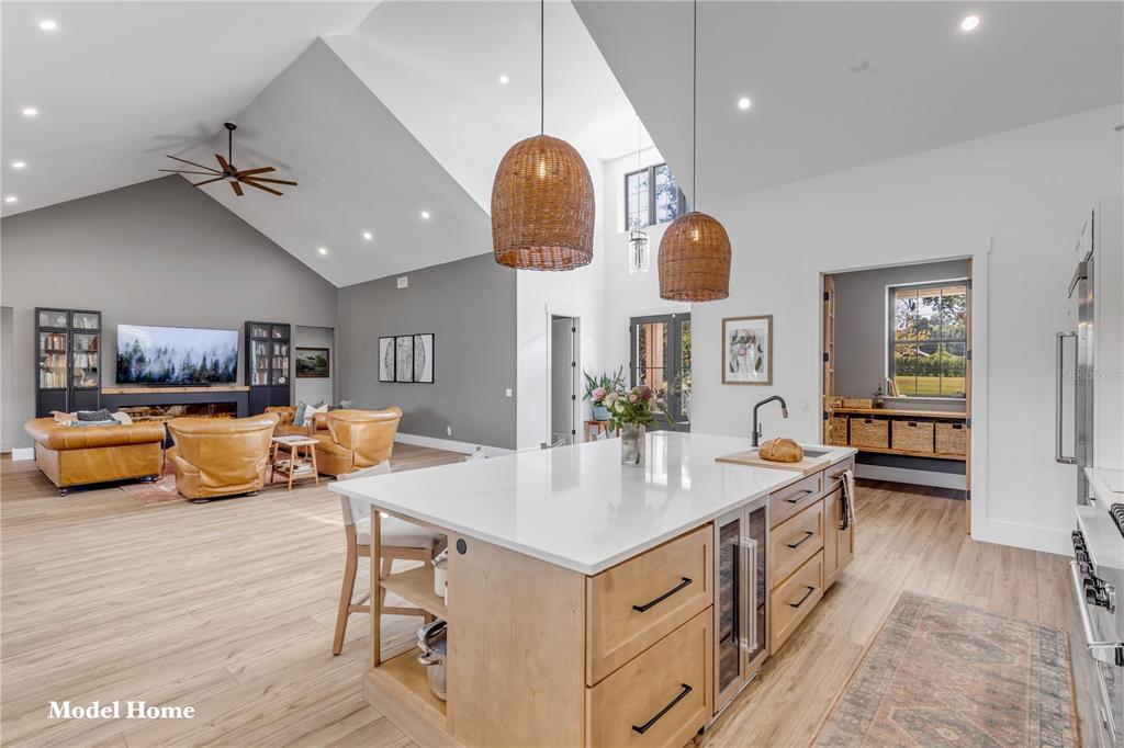 1624 Greens Dairy Road DeLand, FL 32720 - Photo 44 of 51 a living room with furniture kitchen view and a wooden floor