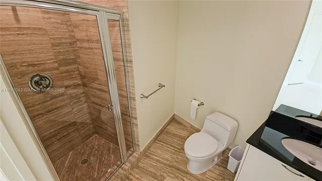 a view of a room with shelves