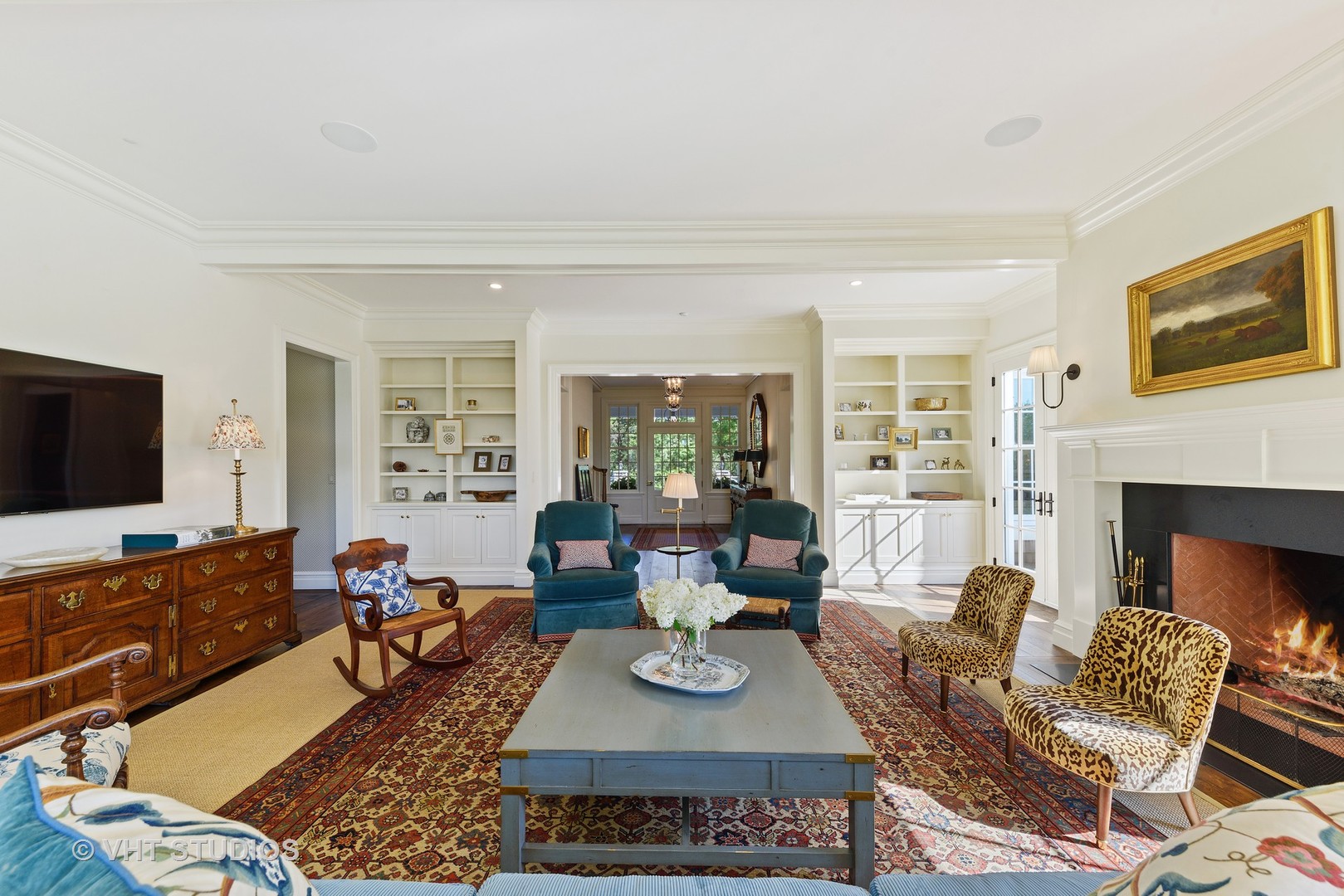 48 Brinker Road Barrington Hills, IL 60010 - Photo 11 of 108 a living room with furniture and a flat screen tv