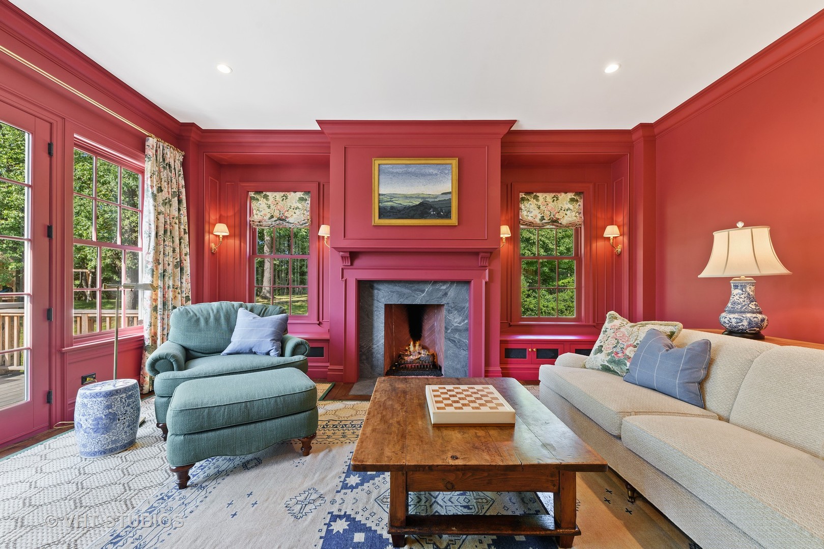 48 Brinker Road Barrington Hills, IL 60010 - Photo 40 of 108 a living room with furniture fireplace and a large window