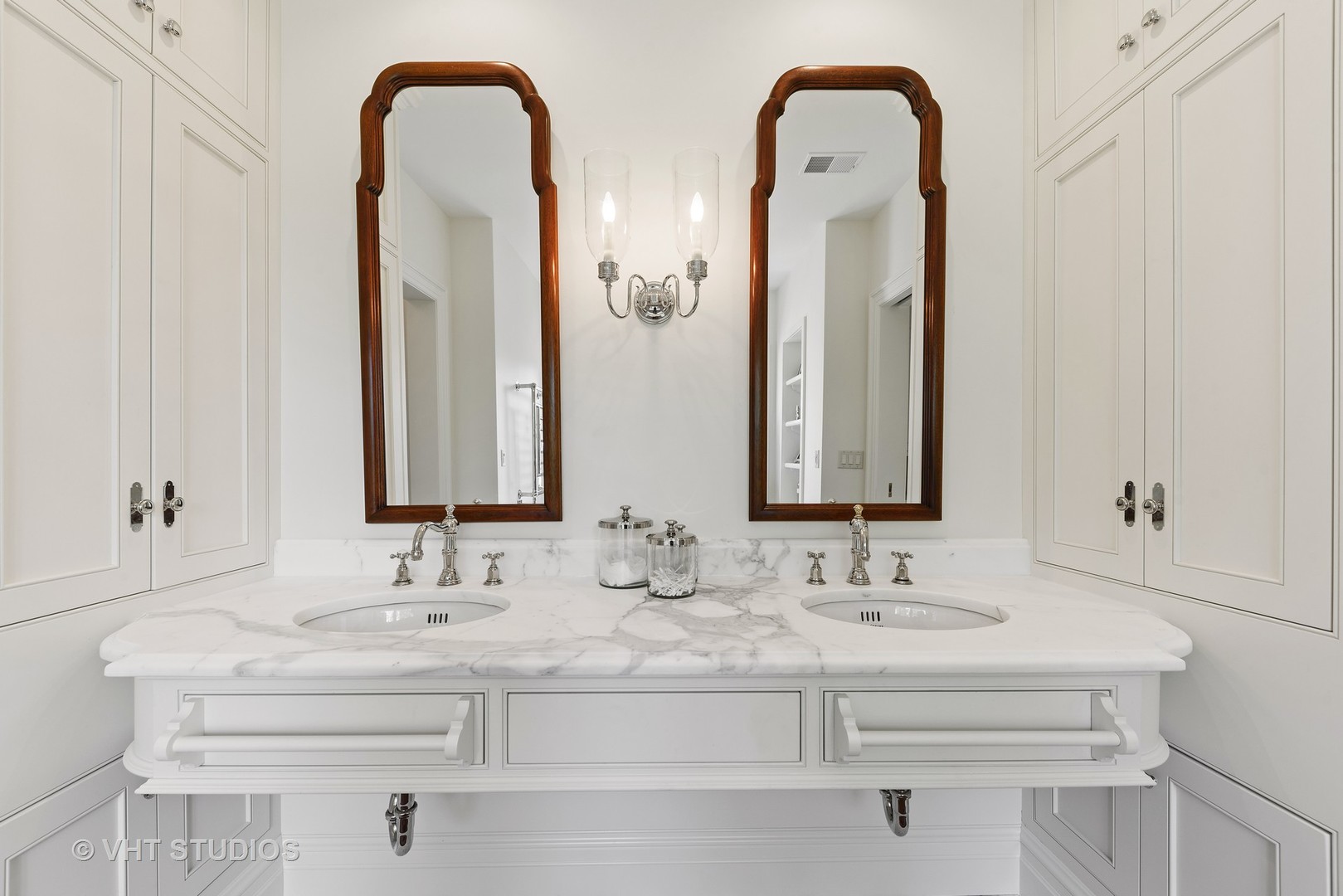 48 Brinker Road Barrington Hills, IL 60010 - Photo 57 of 108 a bathroom with a double vanity sink and a mirror