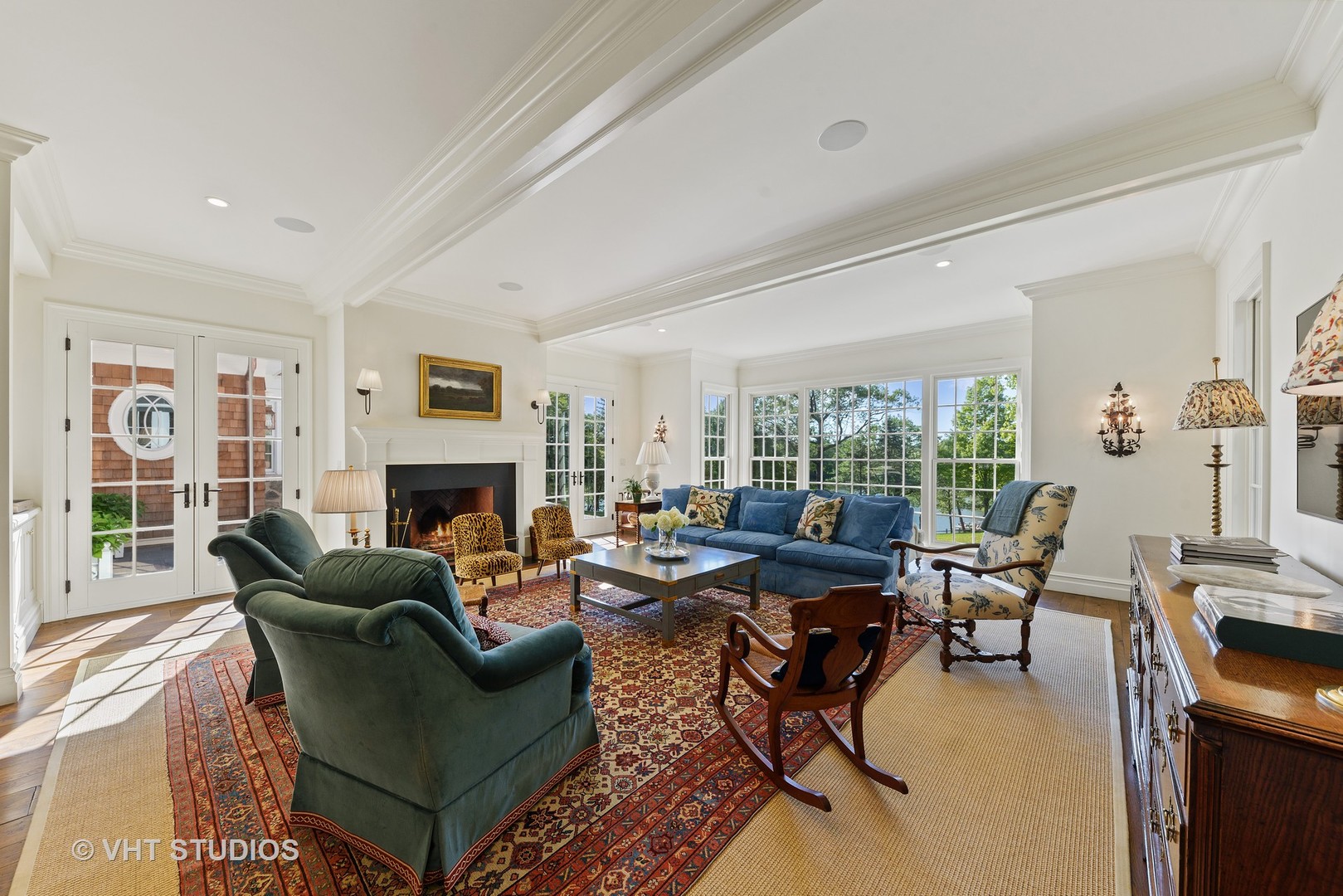 48 Brinker Road Barrington Hills, IL 60010 - Photo 8 of 108 a living room with furniture fireplace and a large window