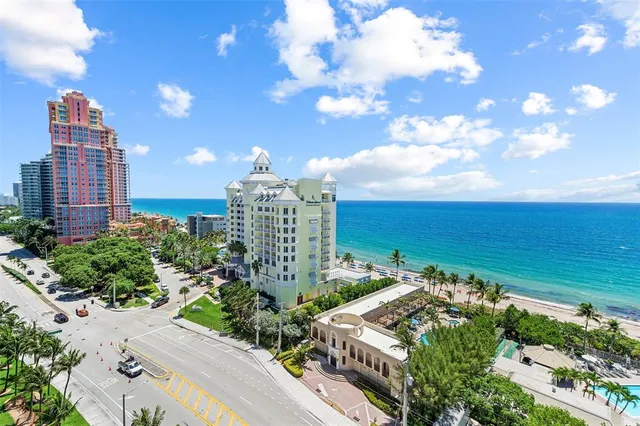 a view of a city with tall buildings