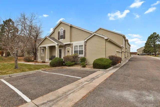 a view of a house with a garage