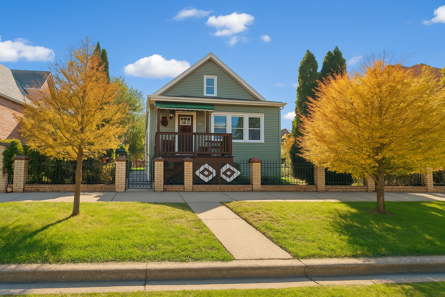 a front view of a house with swimming pool