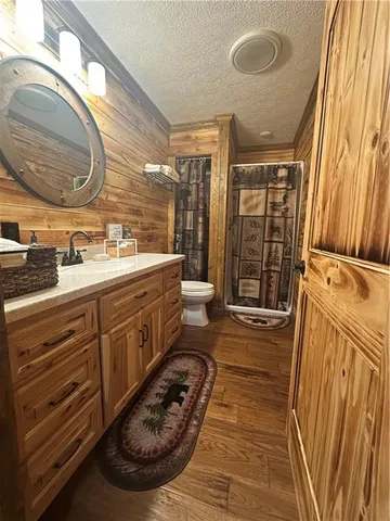 a bathroom with a sink a mirror and a toilet