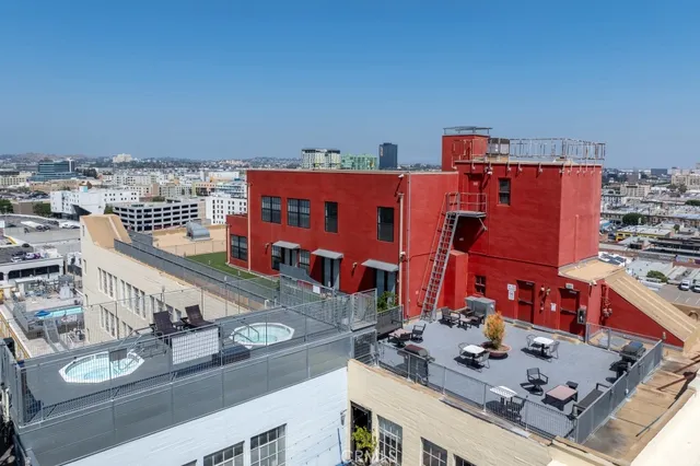 a city view with tall buildings