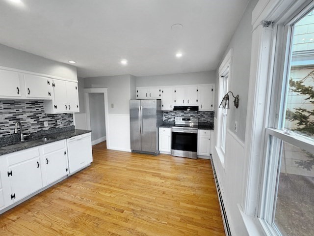 80 Delmont Avenue Worcester, MA 01604 - Photo 1 of 35 a large kitchen with stainless steel appliances kitchen island granite countertop a refrigerator and a stove top oven