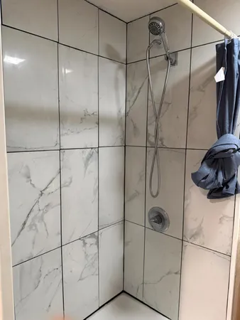 a bathroom with a shower