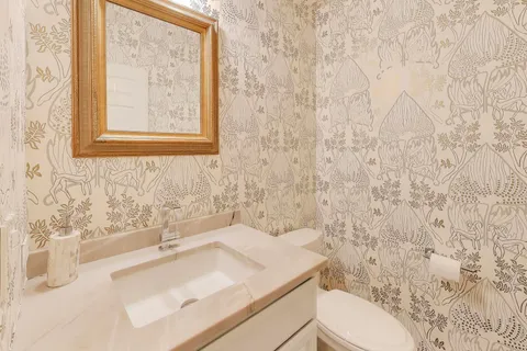 a workspace with furniture and window