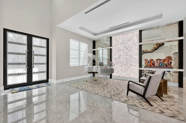 a living room with furniture