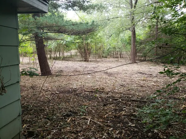 a backyard of a house with lots of green space