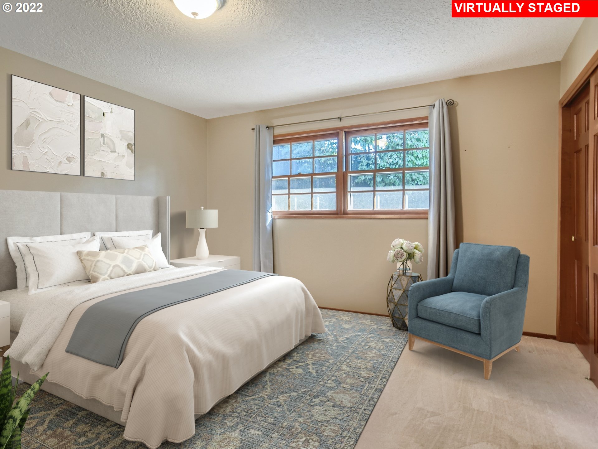 10920 Southeast Clay Street Portland, OR 97216 - Photo 13 of 30 a bedroom with bed couch and window