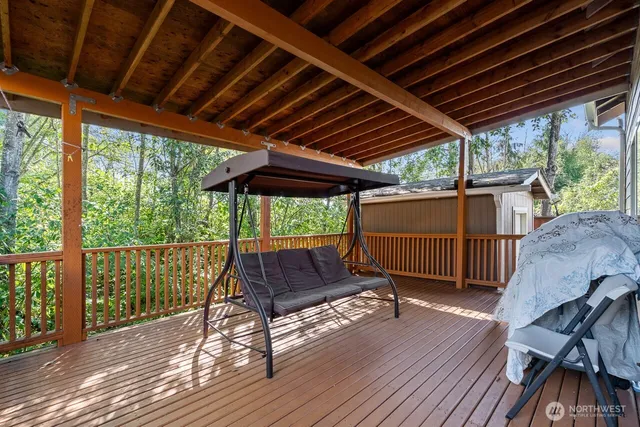 a view of porch with seating space