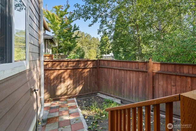 a view of a wooden fence