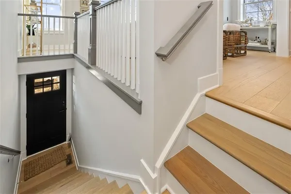 a view of stairs and an entryway