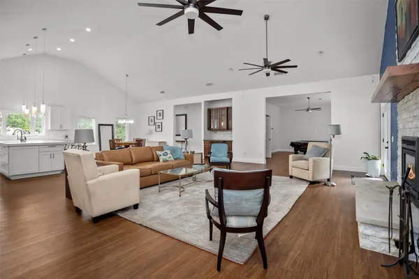 a living room with furniture